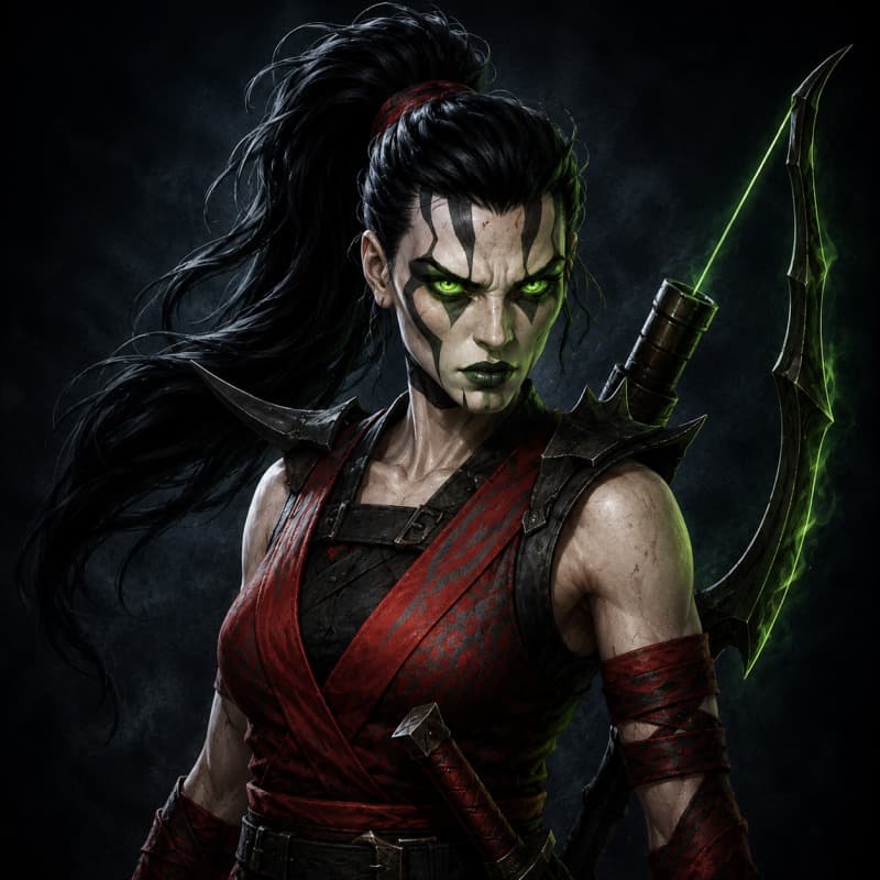 Vaela — ichor blade in hand